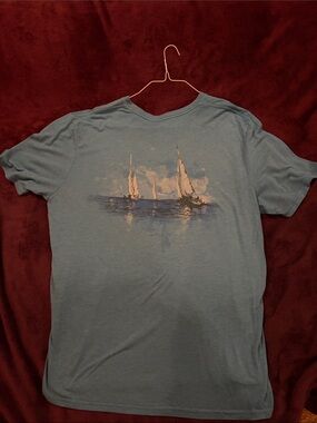 Men's Light Blue Cariloha Sailing Graphic Tee